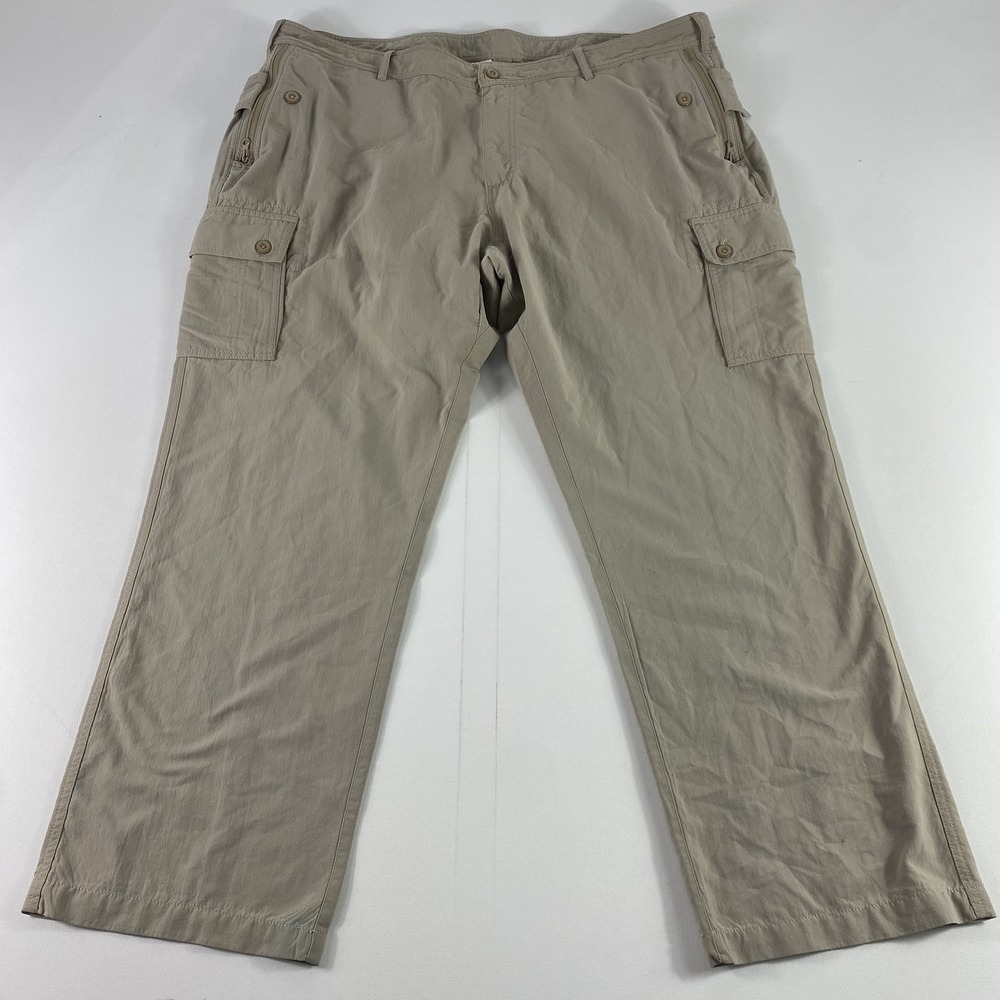Clothing Arts Pants Mens 42x32 Khaki Nylon Cargo Hiking Pickpocket Proof Outdoor